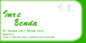 imre benda business card